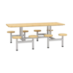 Eight-person Dining Table with Round Stools (CZ180501) - Dining Hall configuration, Dining Halls.