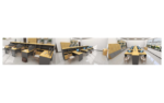 Office DFCBGS001 - 3D visualisation of the complete room layout.