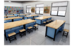 Labor Skills Classroom DFCLJ002 - 3D visualisation of the complete room layout.