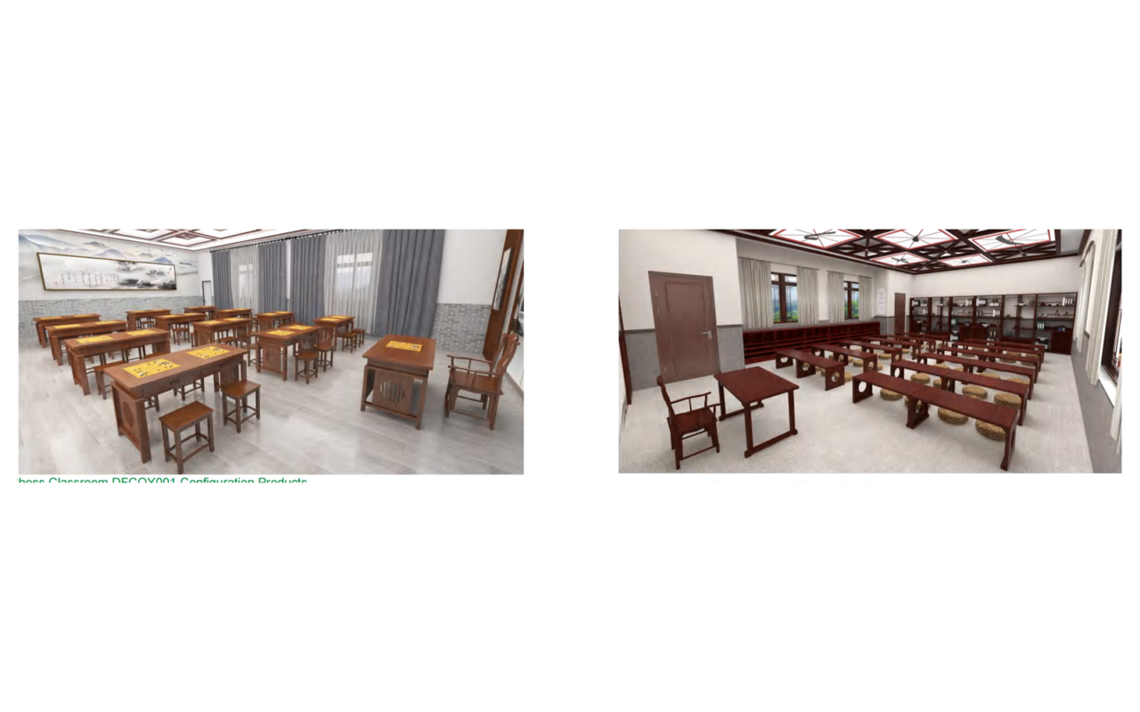 Chess Classroom DFCQY001~DFCGX001 - 3D visualisation of the complete room layout.